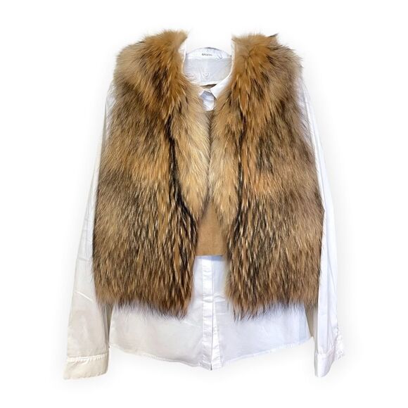 BAILEY 44 Button down/ Cognac Suede Vest (detachable white collar) |Size: M| - Picture 1 of 7